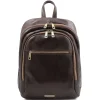 2 Compartments Leather Backpack