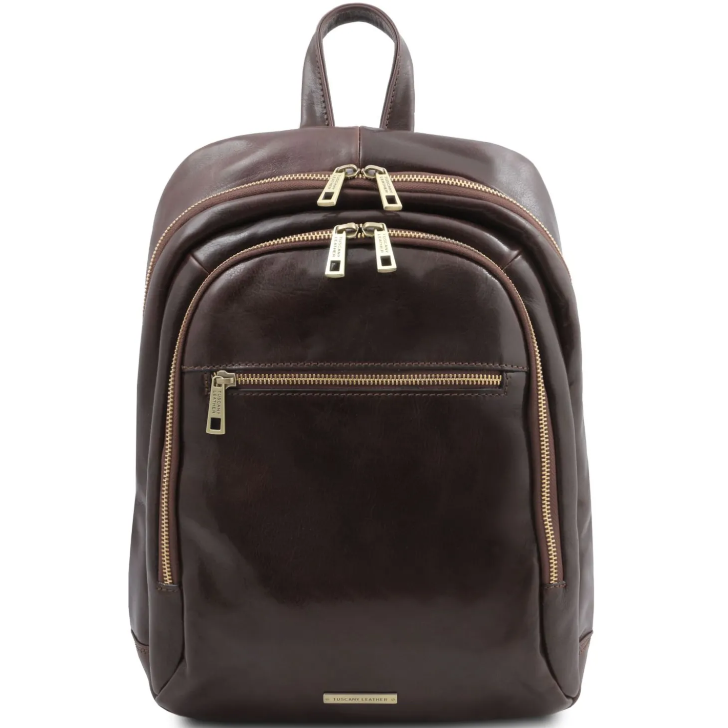 2 Compartments Leather Backpack