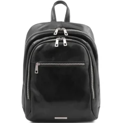 2 Compartments Leather Backpack
