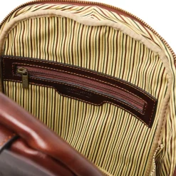 2 Compartments Leather Backpack