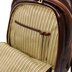 2 Compartments Leather Backpack