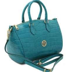 Croc Print Leather Duffle bag