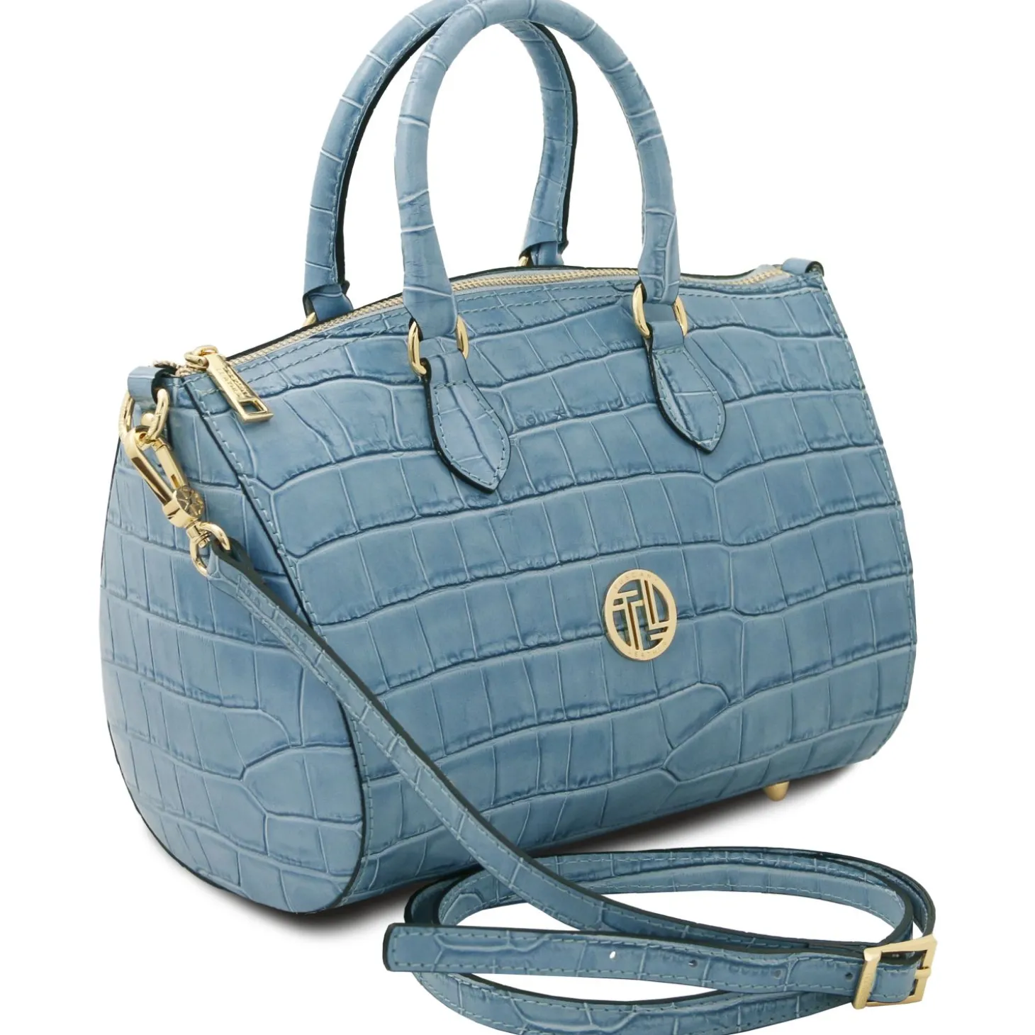 Croc Print Leather Duffle bag