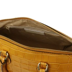 Croc Print Leather Duffle bag