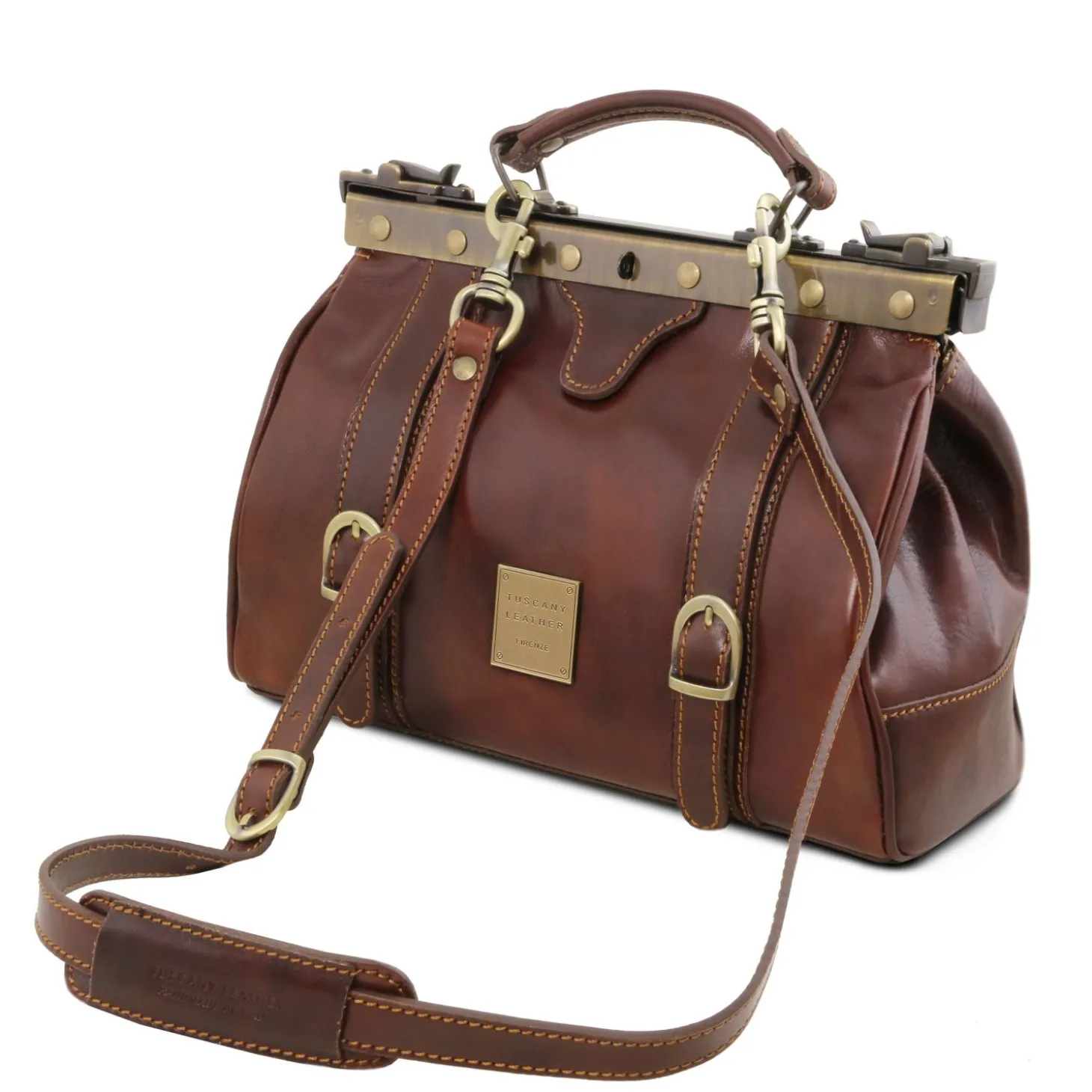Doctor Gladstone Leather bag With Front Straps