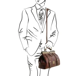 Doctor Gladstone Leather bag With Front Straps