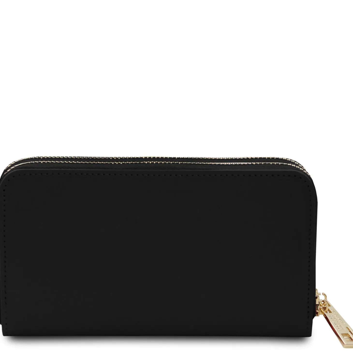 Double zip Around Leather Wallet