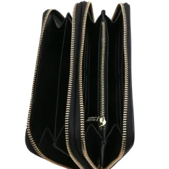 Double zip Around Leather Wallet