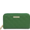 Double zip Around Soft Leather Wallet