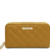 Double zip Around Soft Leather Wallet