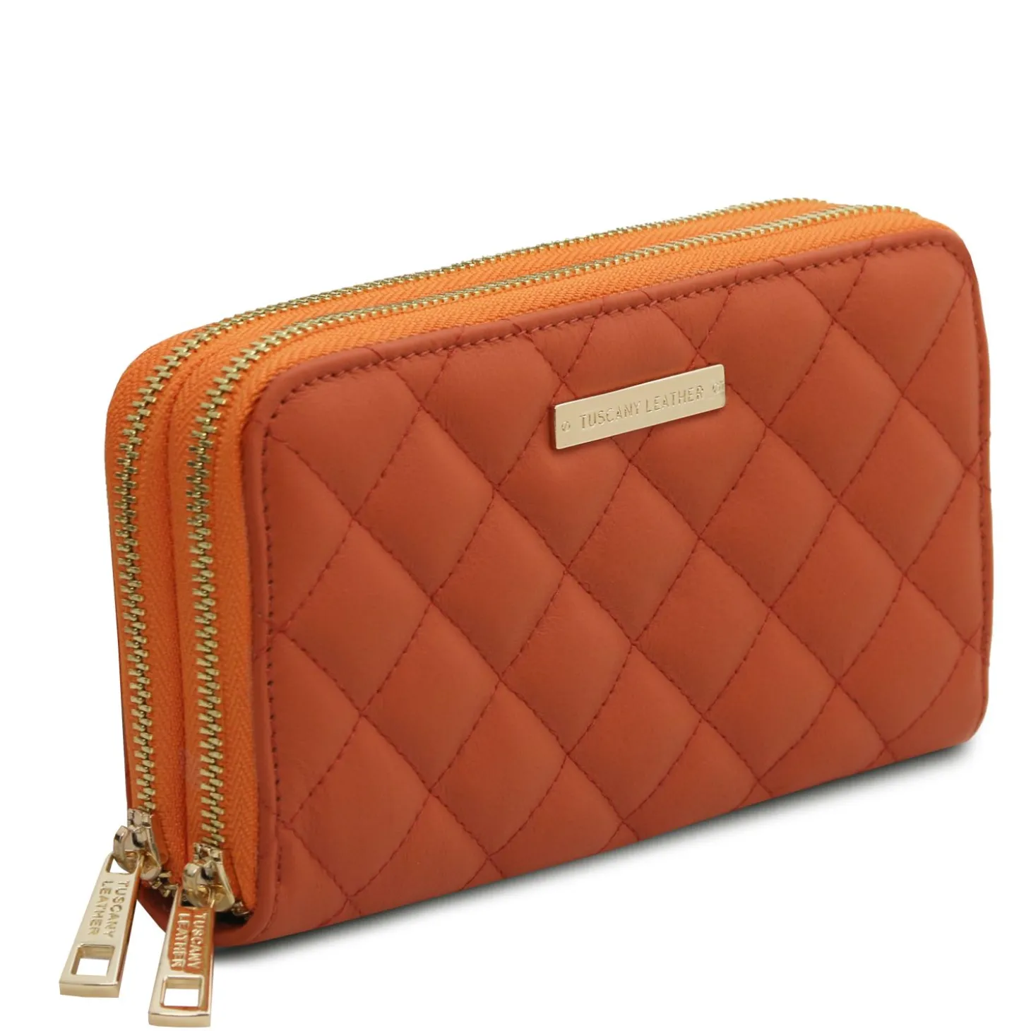 Double zip Around Soft Leather Wallet