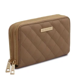 Double zip Around Soft Leather Wallet