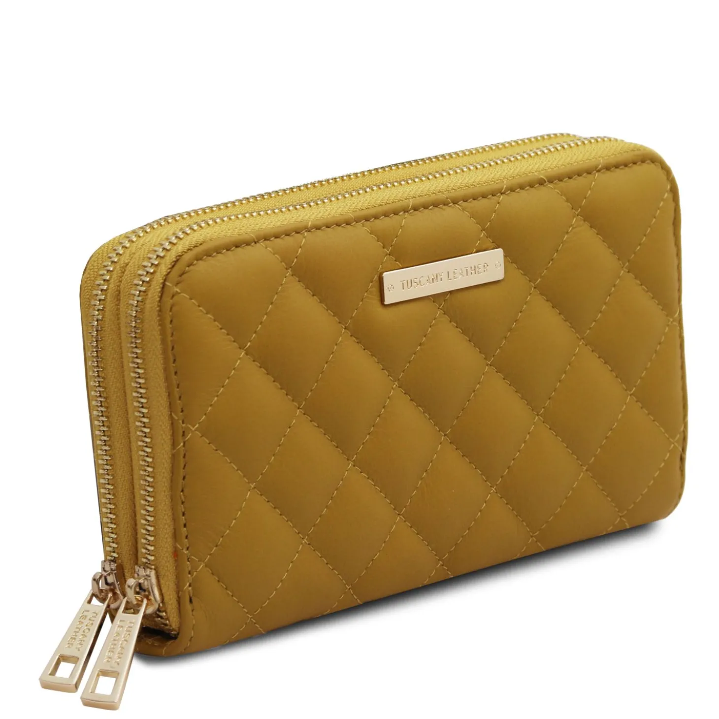 Double zip Around Soft Leather Wallet
