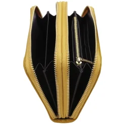 Double zip Around Soft Leather Wallet