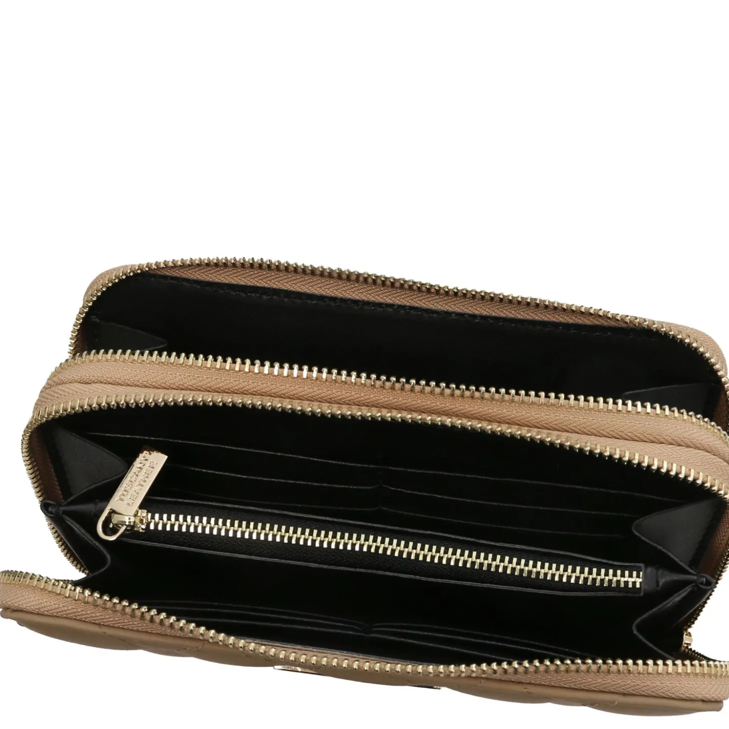 Double zip Around Soft Leather Wallet