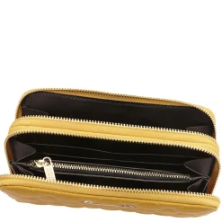 Double zip Around Soft Leather Wallet