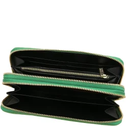 Double zip Around Soft Leather Wallet