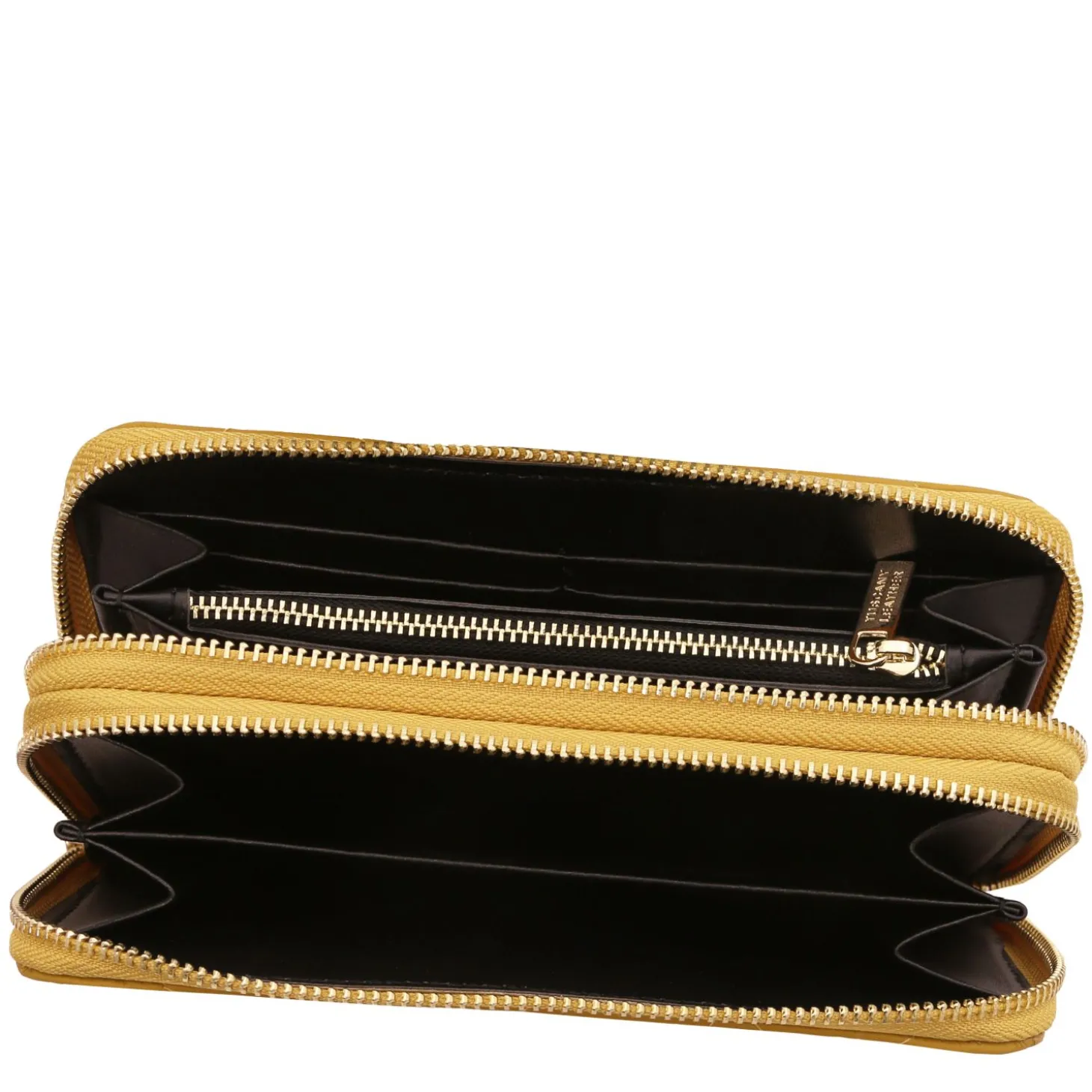 Double zip Around Soft Leather Wallet