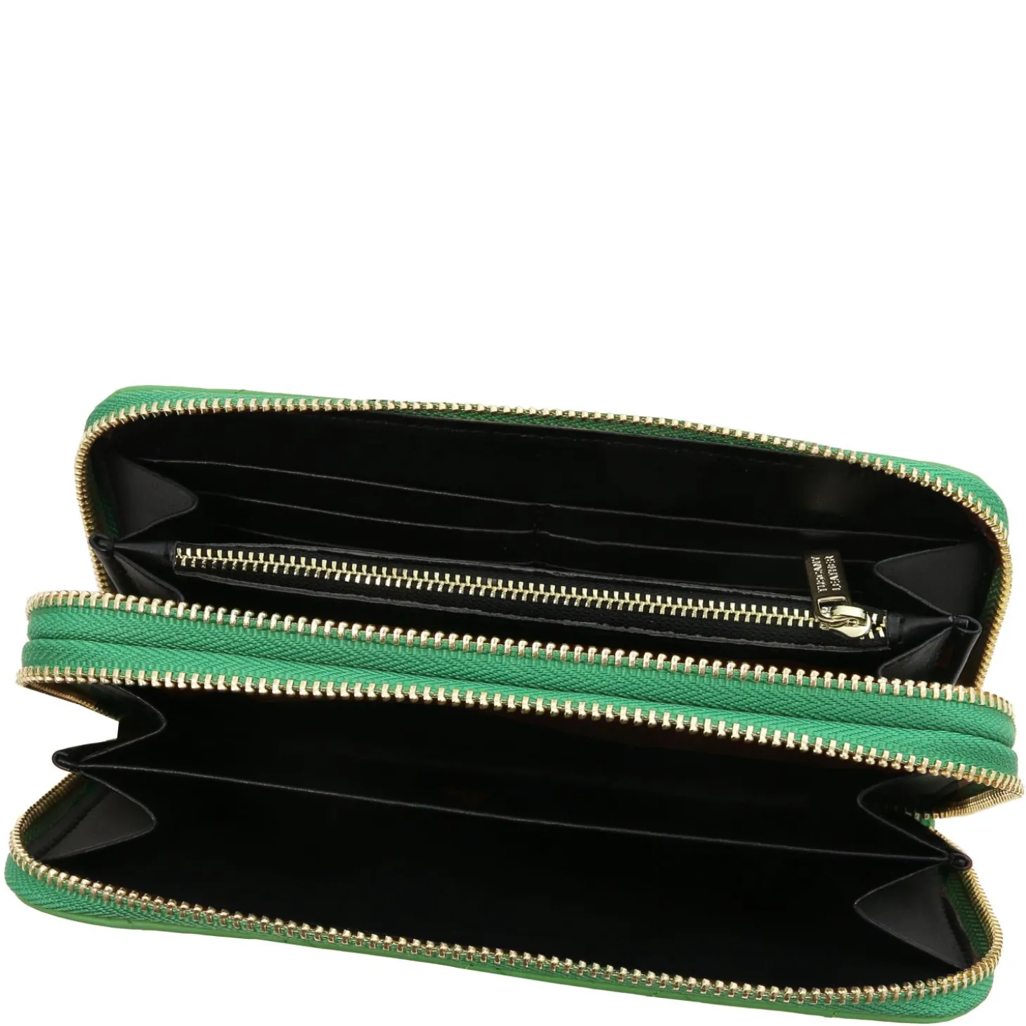 Double zip Around Soft Leather Wallet