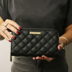 Double zip Around Soft Leather Wallet