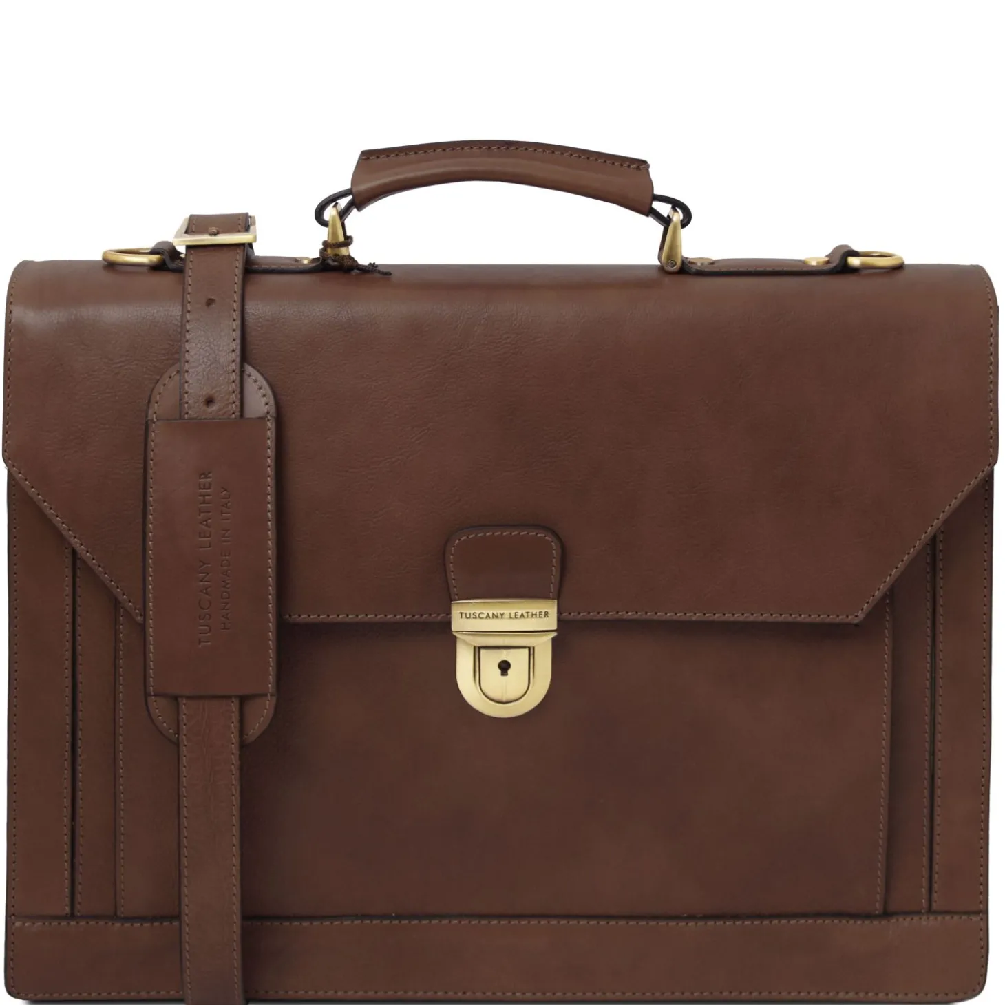 Leather Briefcase 3 Compartments