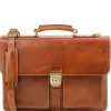 Leather Briefcase 3 Compartments