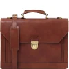 Leather Briefcase 3 Compartments