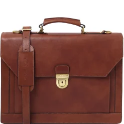 Leather Briefcase 3 Compartments