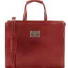 Leather Briefcase 3 Compartments for Women