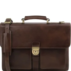 Leather Briefcase 3 Compartments