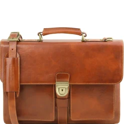 Leather Briefcase 3 Compartments
