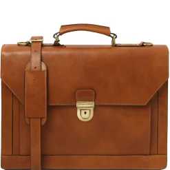 Leather Briefcase 3 Compartments