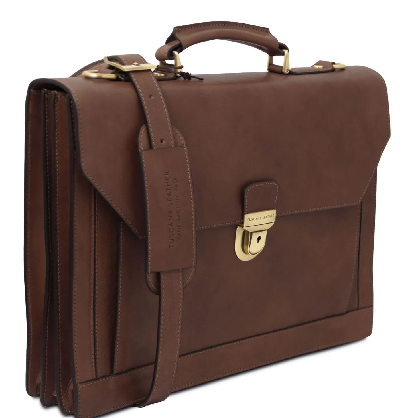 Leather Briefcase 3 Compartments
