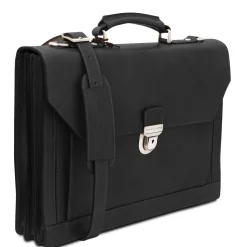 Leather Briefcase 3 Compartments