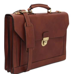 Leather Briefcase 3 Compartments