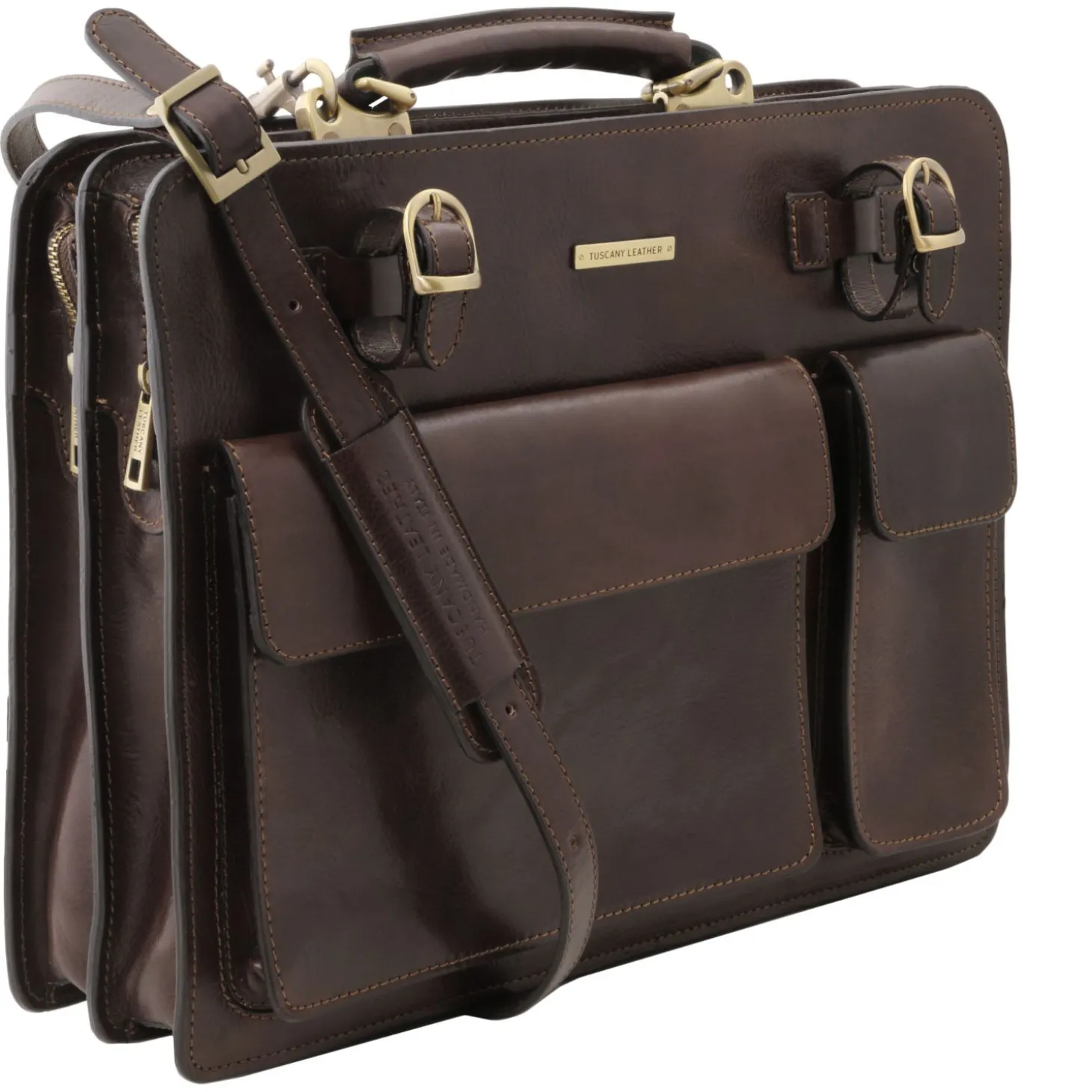 Leather Briefcase 2 Compartments