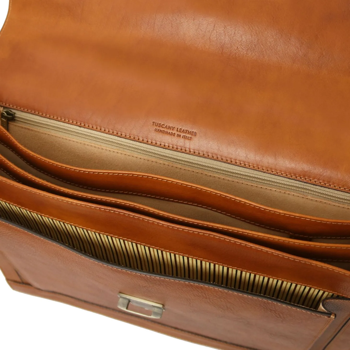Leather Briefcase 3 Compartments