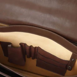 Leather Briefcase 3 Compartments