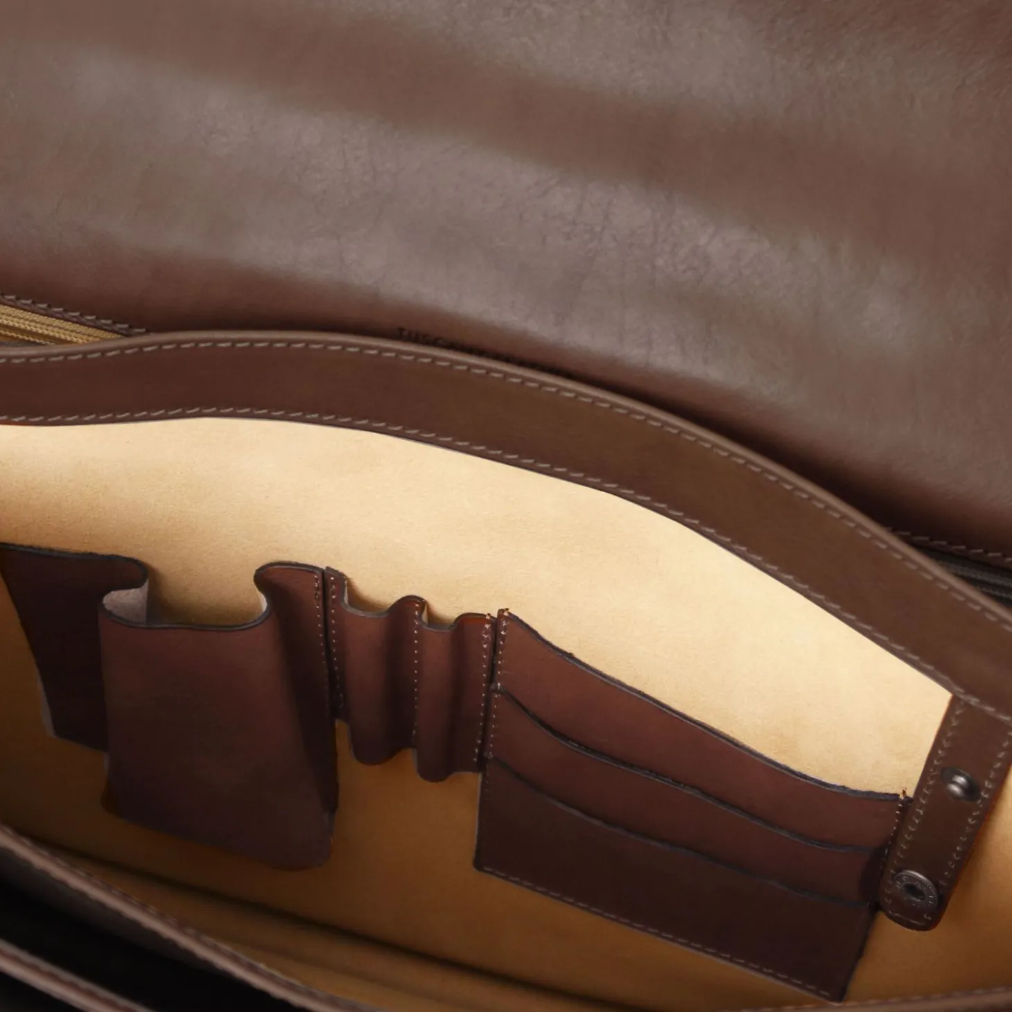 Leather Briefcase 3 Compartments