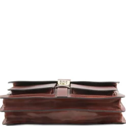 Leather Briefcase 3 Compartments
