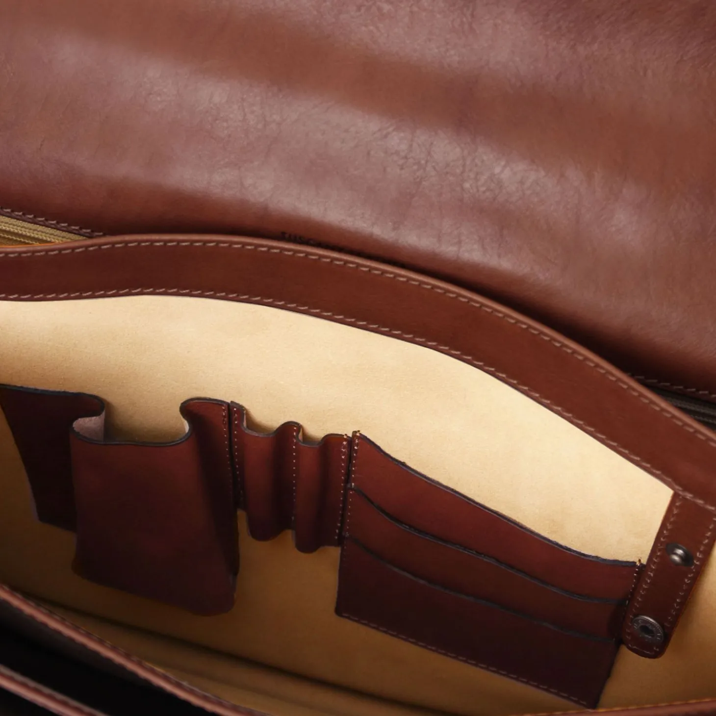Leather Briefcase 3 Compartments