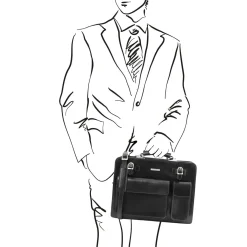 Leather Briefcase 2 Compartments