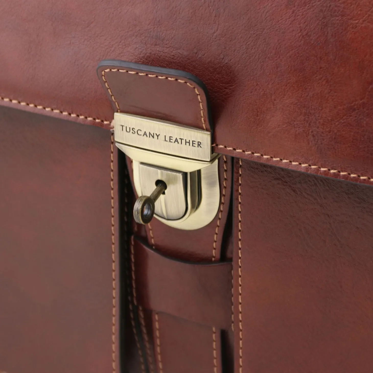 Leather Briefcase 3 Compartments