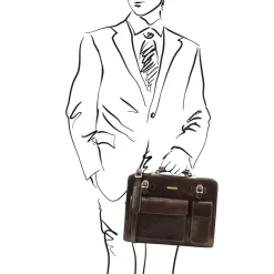 Leather Briefcase 2 Compartments