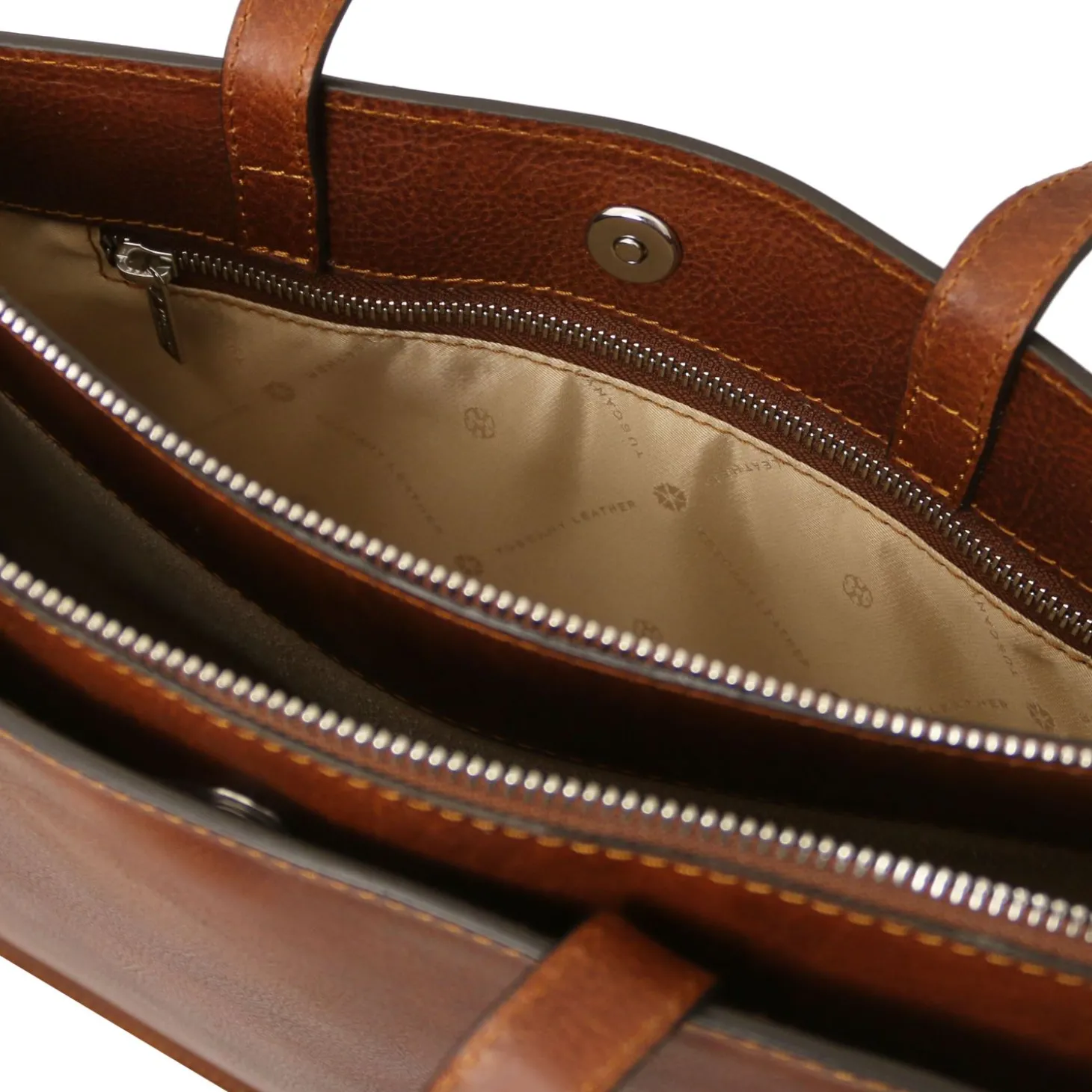 Leather Briefcase 3 Compartments for Women