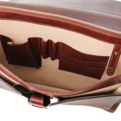 Leather Briefcase 3 Compartments