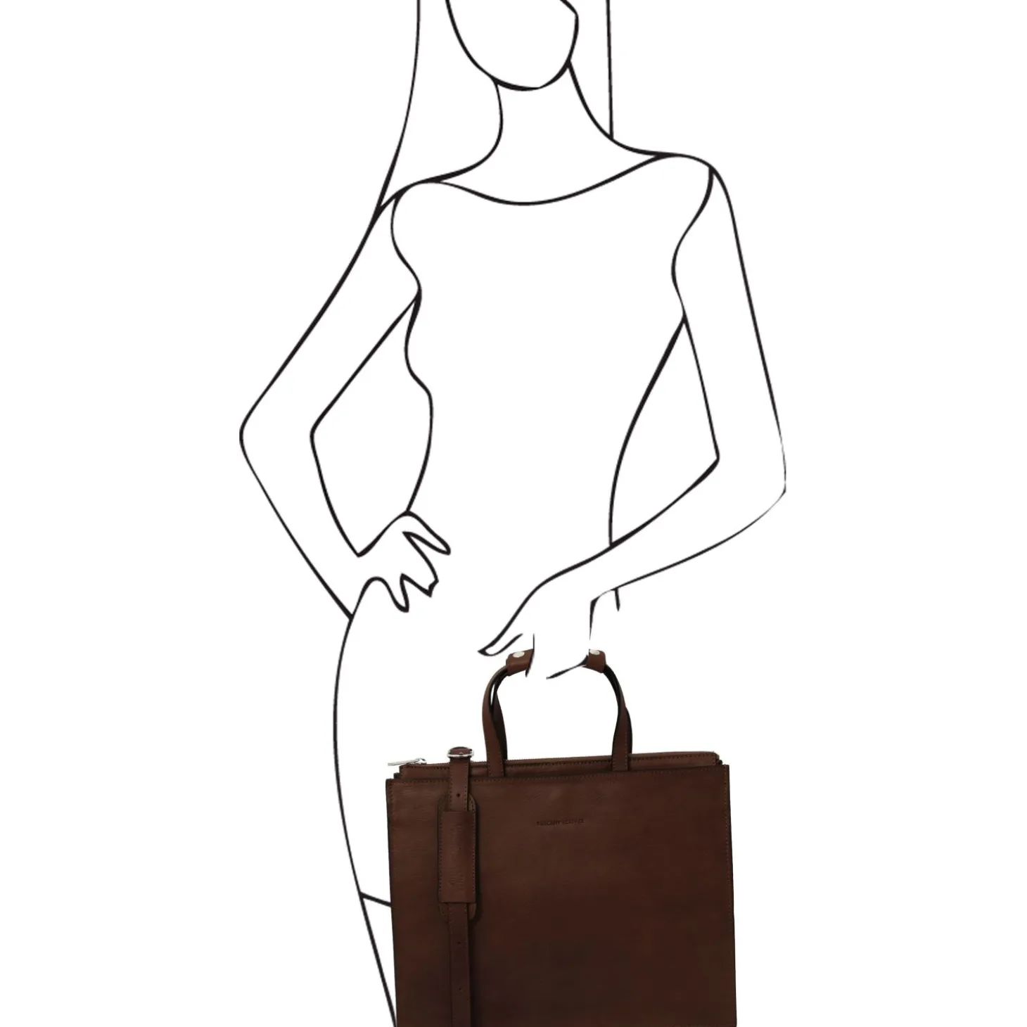 Leather Briefcase 3 Compartments for Women
