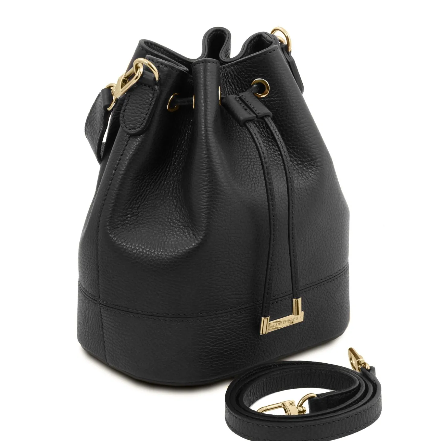 Leather Bucket bag and Exclusive zip Around Leather Wallet