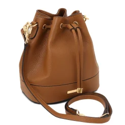 Leather Bucket bag and Exclusive zip Around Leather Wallet