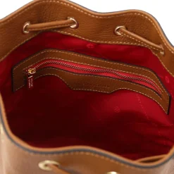 Leather Bucket bag and Exclusive zip Around Leather Wallet